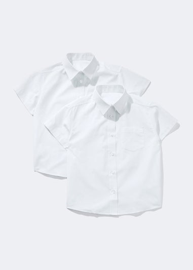 2 Pack Girls White Plus Fit School Blouses (6-16yrs)