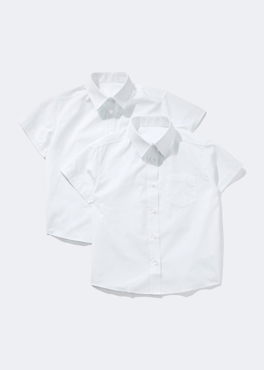 2 Pack Girls White Plus Fit School Blouses (6-16yrs)
