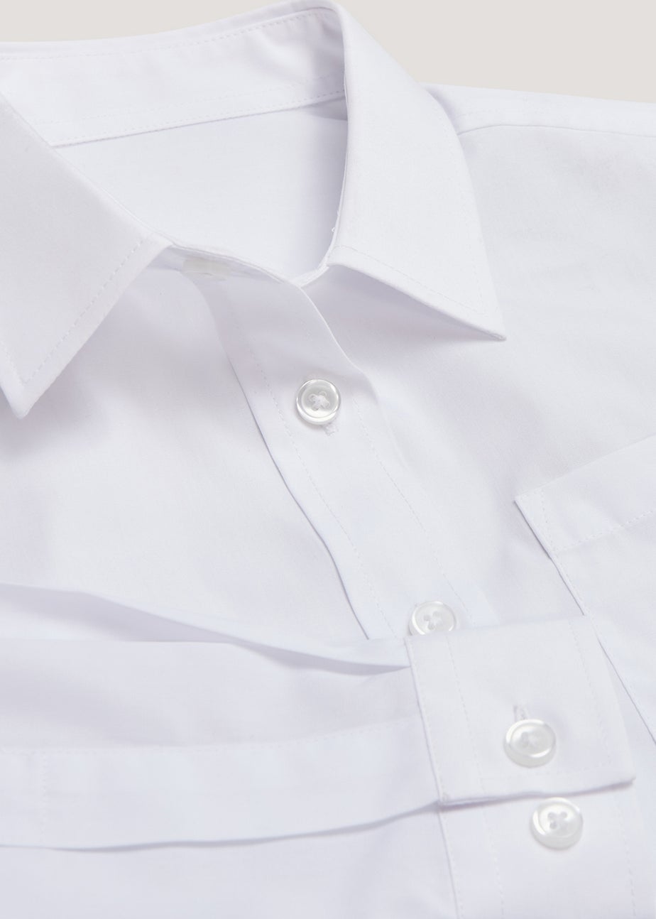 Girls 2 Pack White Plus Fit Long Sleeve School Blouses (6-16yrs)