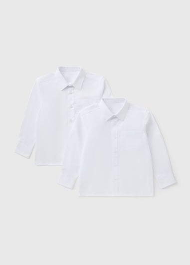 Boys 2 Pack White School Shirts (4-16yrs)