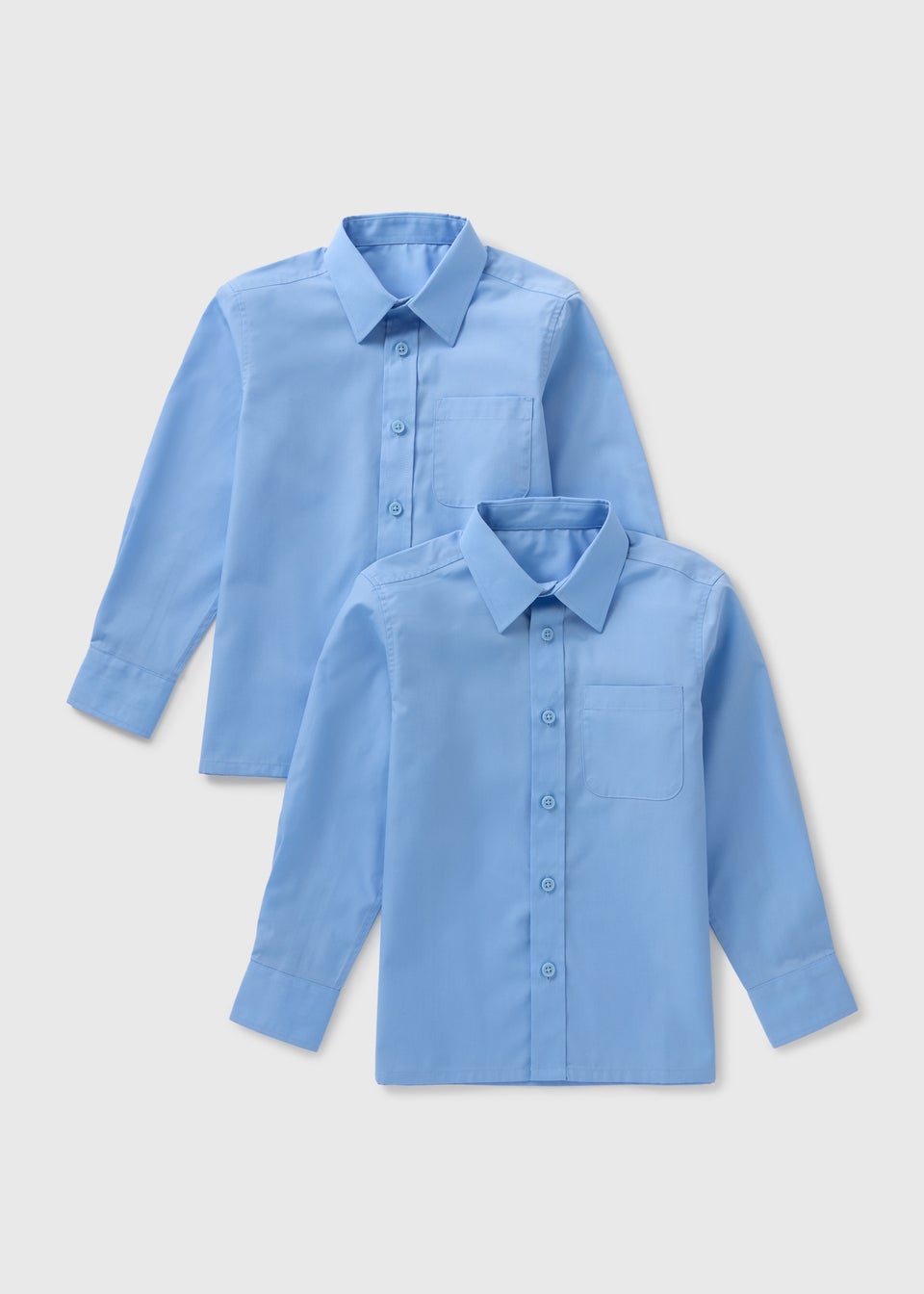 2 Pack Boys Blue Long Sleeve School Shirts (4-16yrs)
