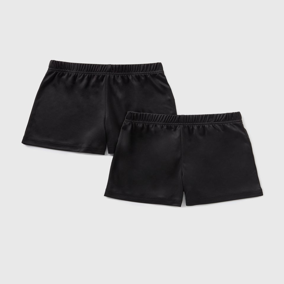 2 Pack Boys Black Football Shorts (3-13yrs)