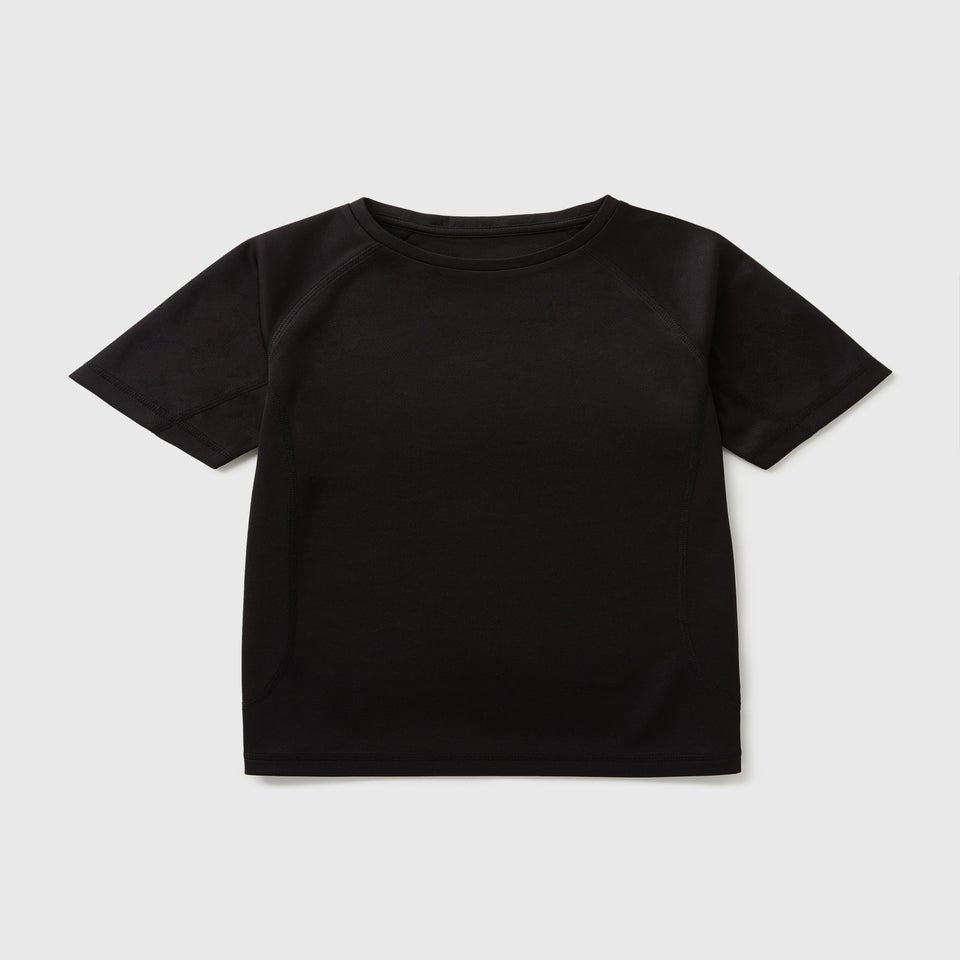 Unisex Black Sports T-Shirt (3-13yrs)