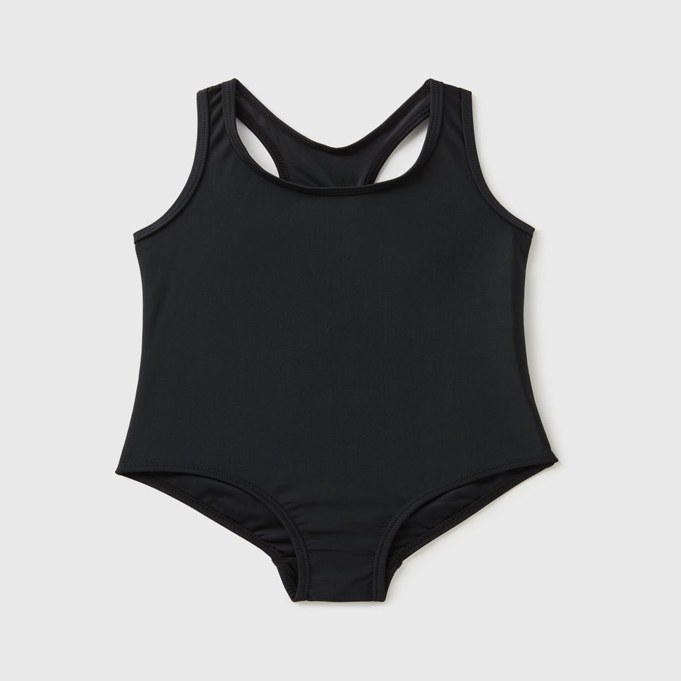 Girls Black Swimsuit (3-13yrs)