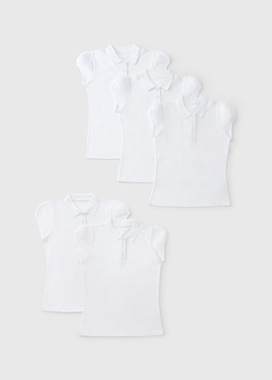 5 Pack White Girls School Polo (3-13yrs)