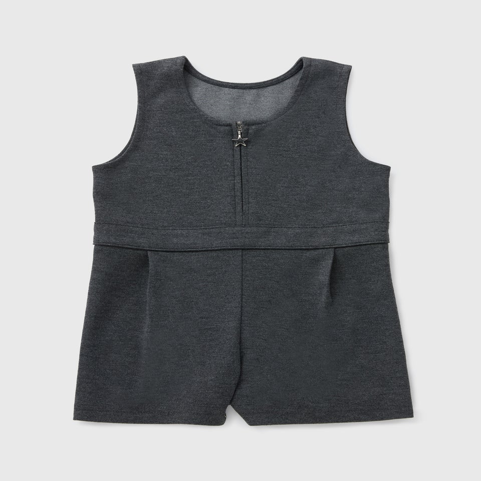 Girls Grey School Playsuit (3-12yrs)