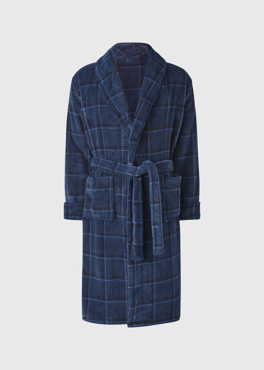 Navy Check Dressing Gown