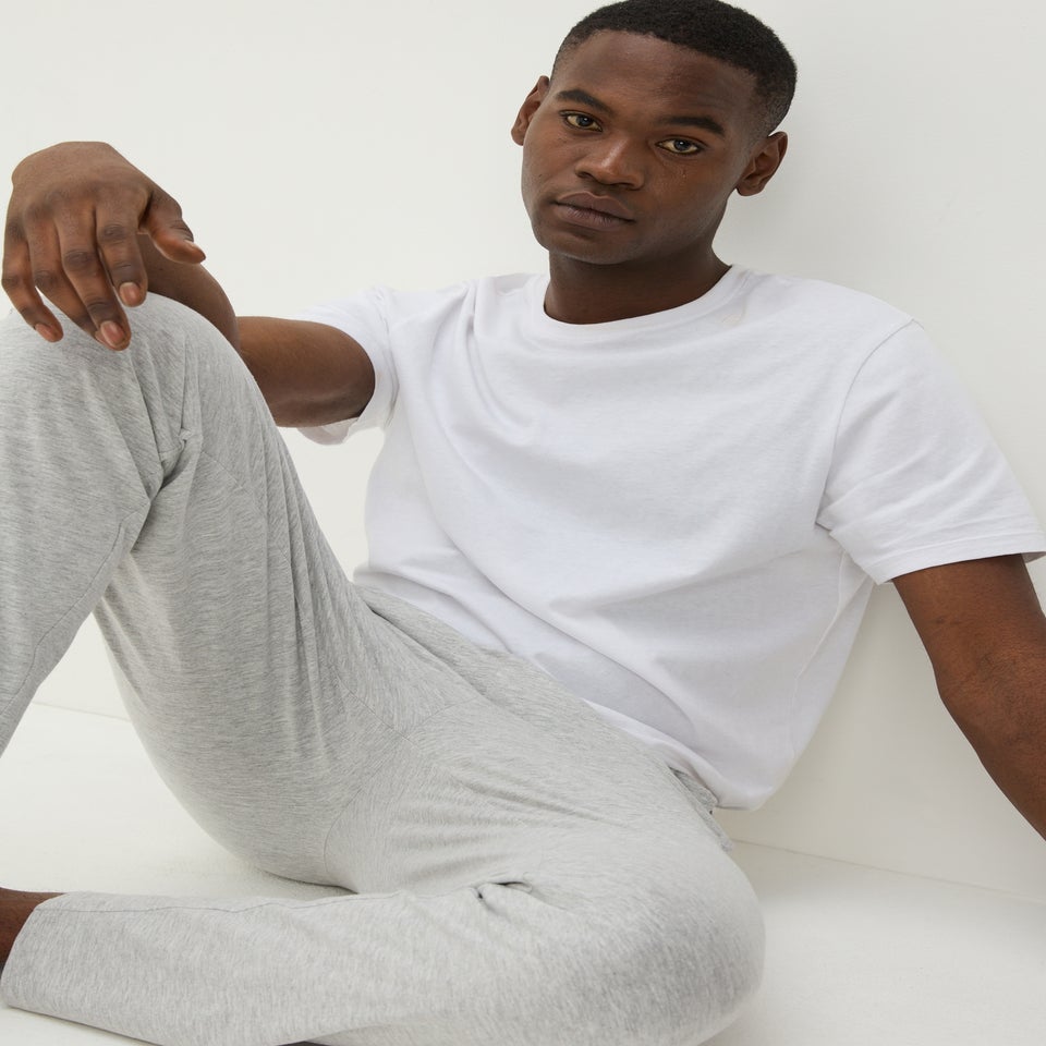 2 Pack Black & Grey Long Pyjama Bottoms