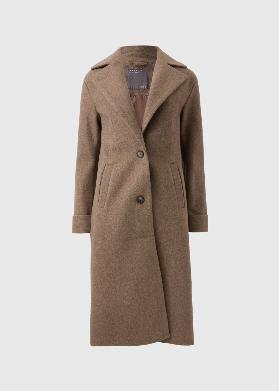 Papaya Petite Oatmeal Tailored Coat