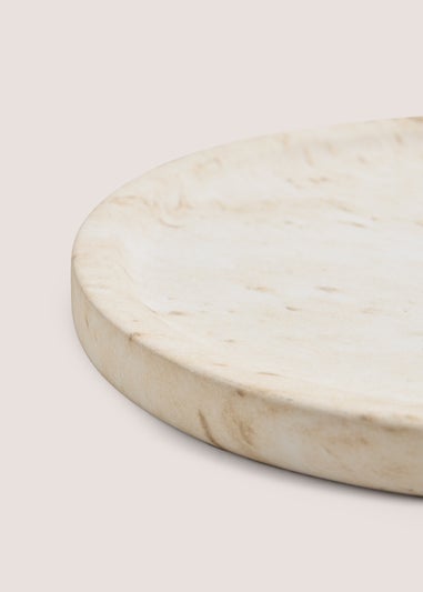 White Marble Effect Candle Plate