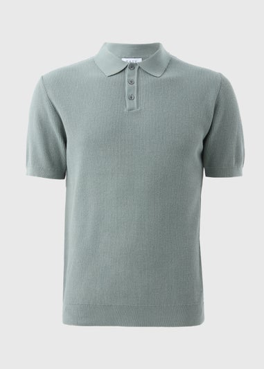 Green Textured Polo Shirt