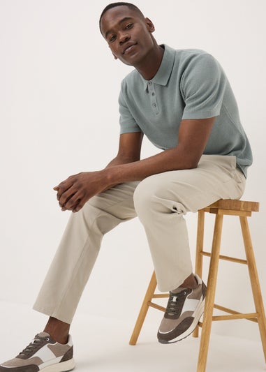 Green Textured Polo Shirt