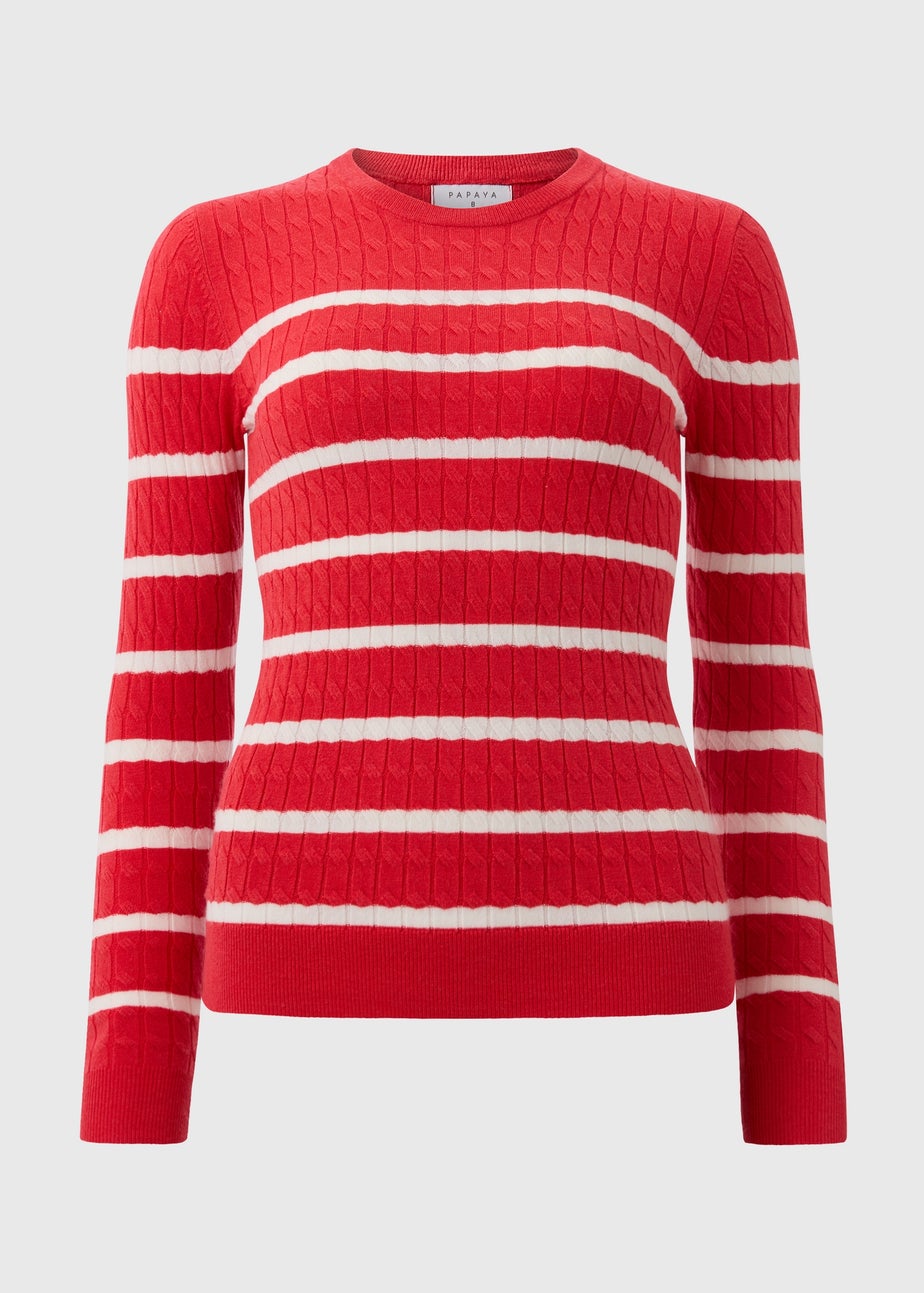 Coral Baby Cable Stripe Jumper