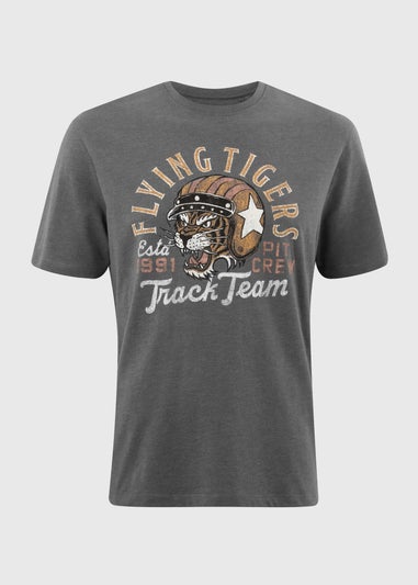 Grey Flying Tiger Biker T-Shirt