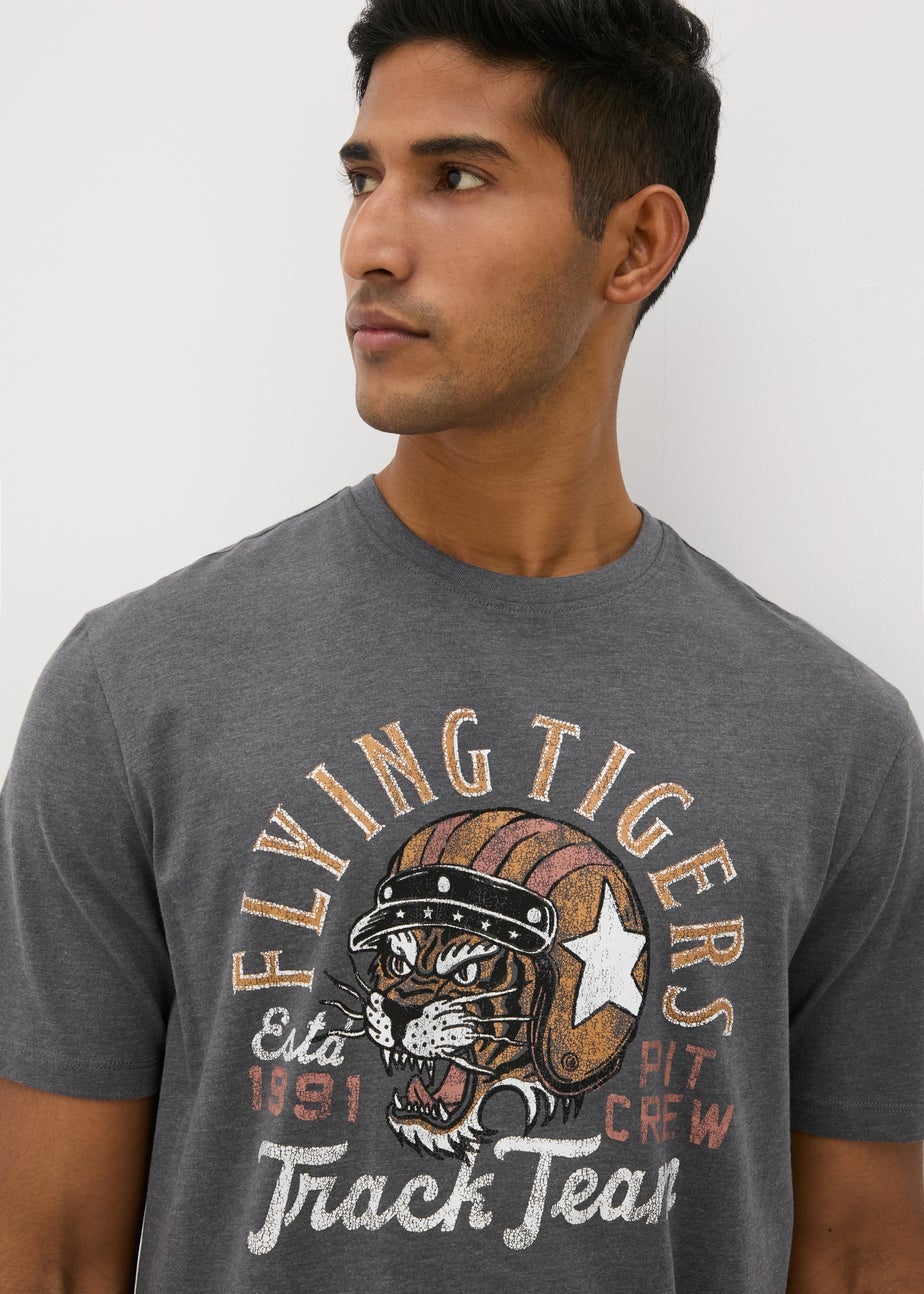 Grey Flying Tiger Biker T-Shirt
