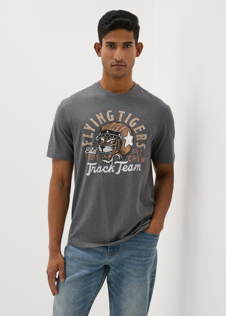 Grey Flying Tiger Biker T-Shirt