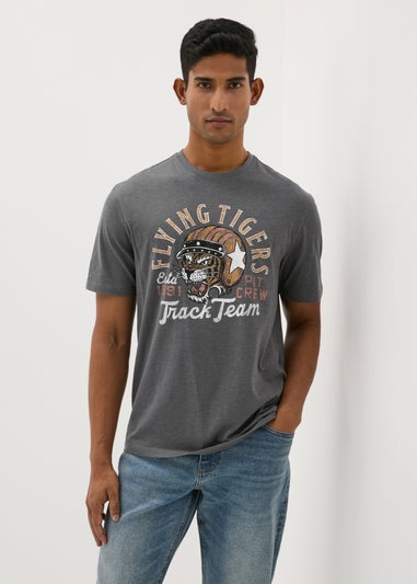 Grey Flying Tiger Biker T-Shirt