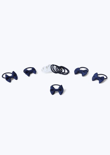 Multipack Girls Navy Bow Tiny Hair Bobbles