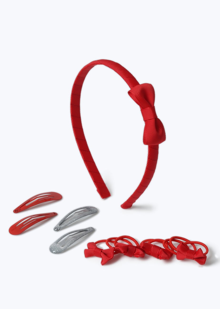 Girls Red Headband Set