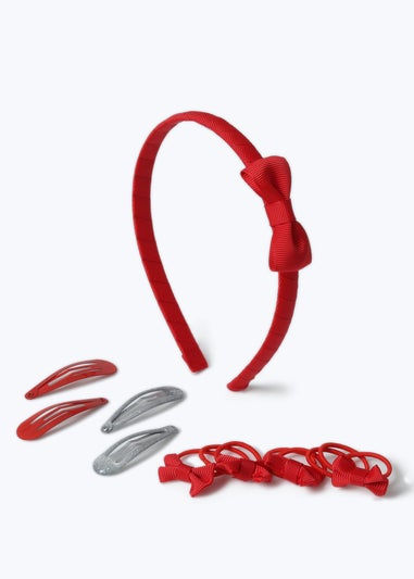 Girls Red Headband Set
