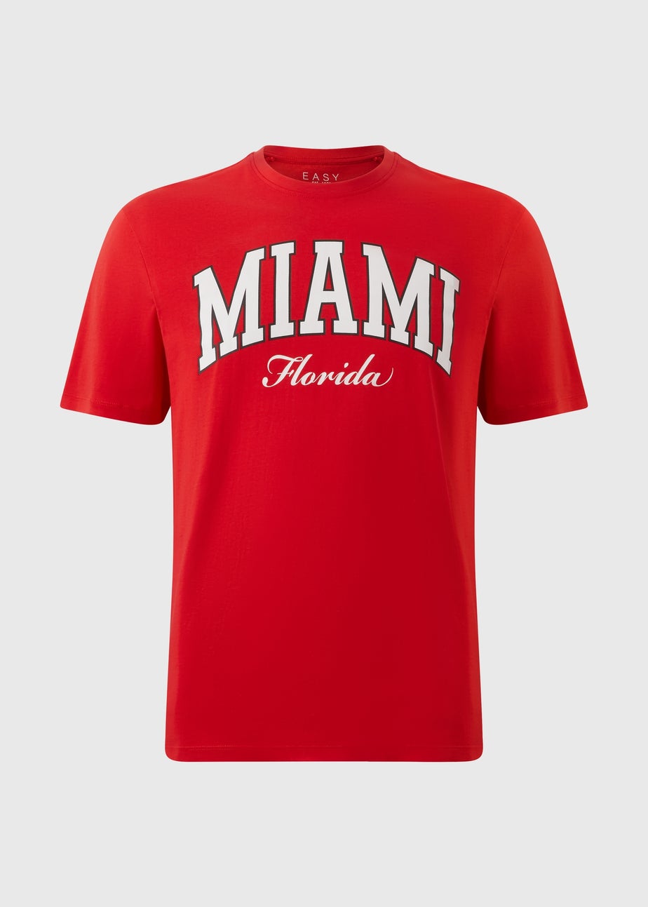 Red Miami Varsity T-Shirt