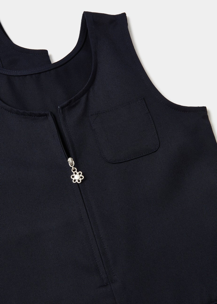 2 Pack Girls Navy Zip Front Pinafore Dress (3-9yrs)