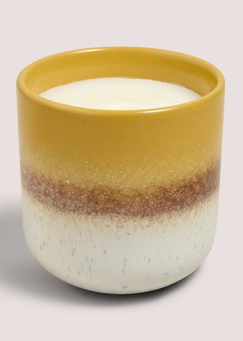 Yellow Reactive Glaze Candle
