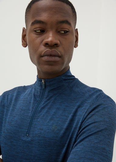 Souluxe Navy 1/4 Zip Long Sleeve Top