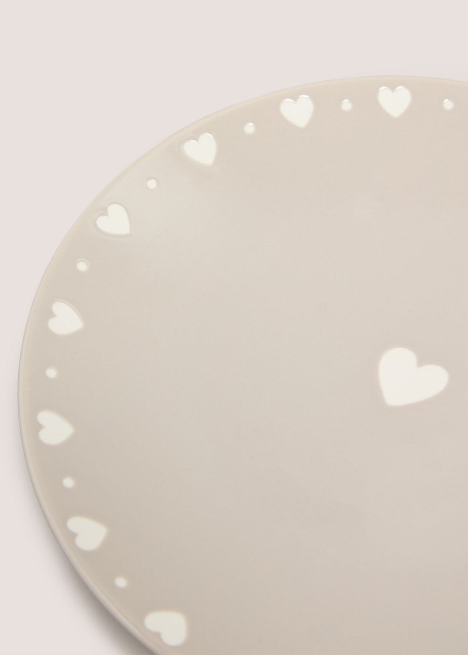 Neutral Heart Dinner Plate