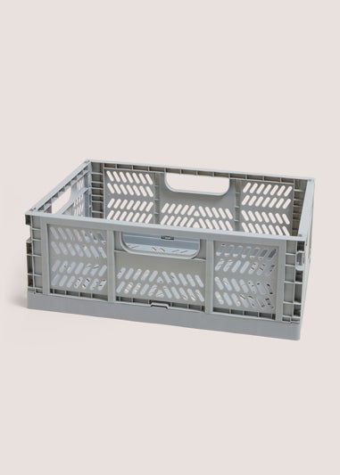 Grey Large Collapsible Storage Basket