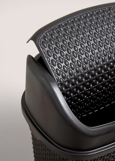Black Textured Plastic Bin