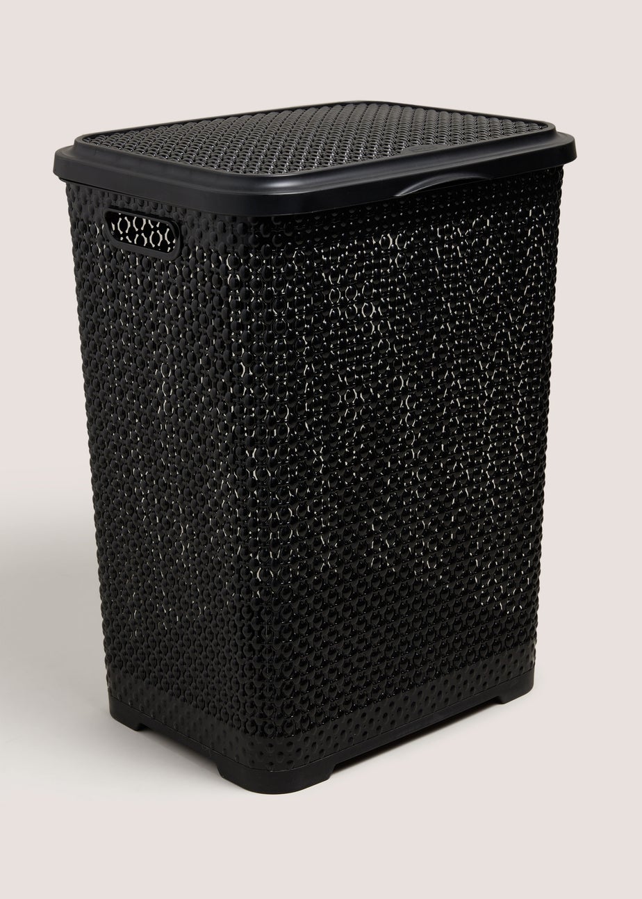 Black Plastic Laundry Hamper Basket