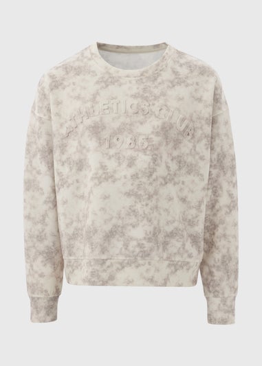 Souluxe Cream Athletics Club Patterned Sweatshirt