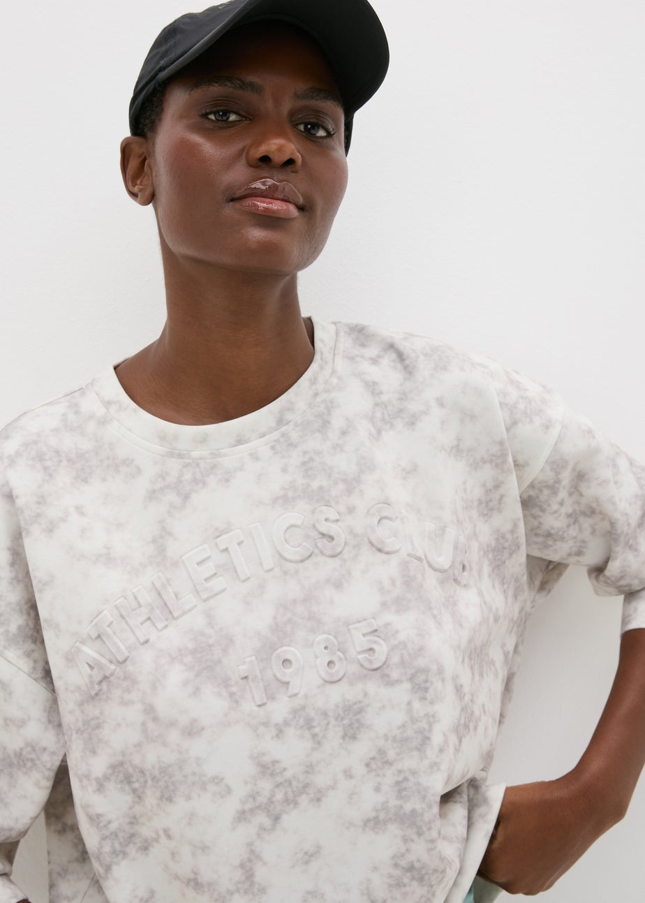 Souluxe Cream Athletics Club Patterned Sweatshirt