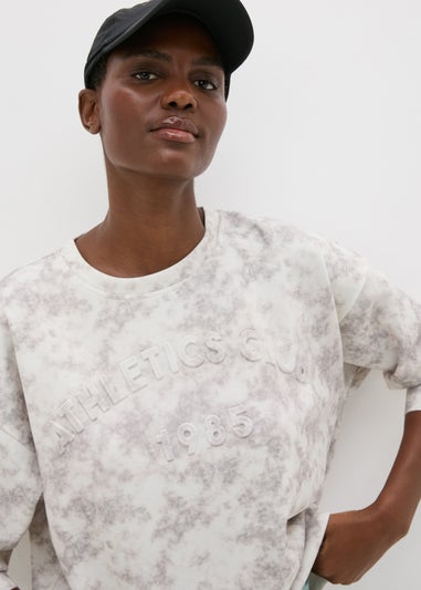 Souluxe Cream Athletics Club Patterned Sweatshirt