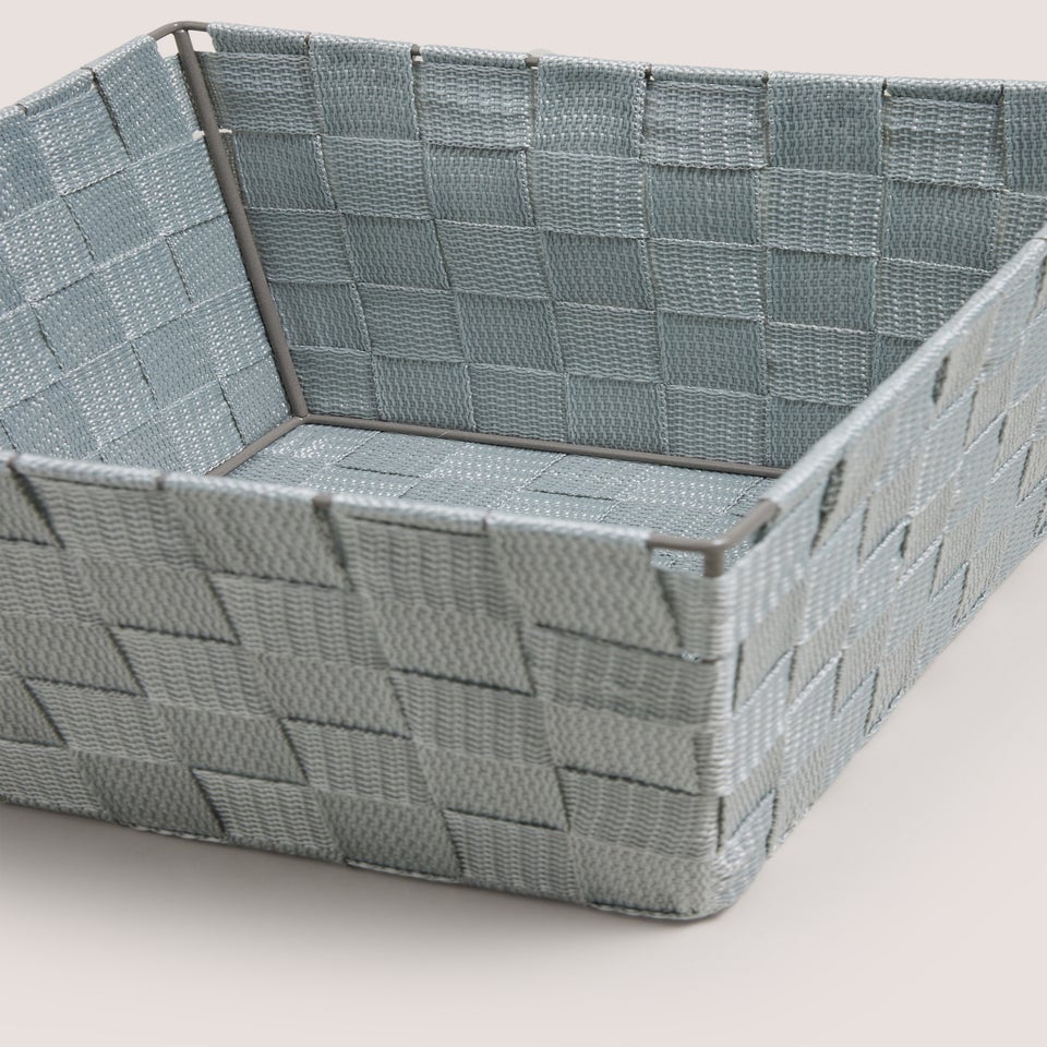 Grey Fabric Woven Basket