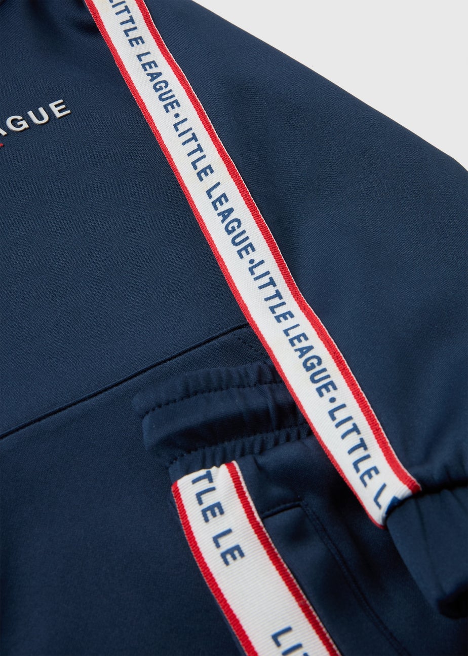 Boys Navy Little League Taped Hoodie & Jogging Bottoms Set (1-7yrs)
