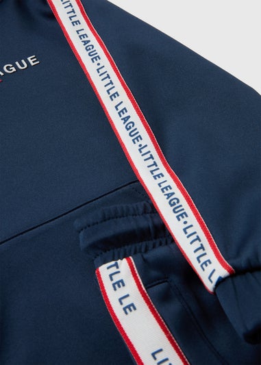 Boys Navy Little League Taped Hoodie & Jogging Bottoms Set (1-7yrs)