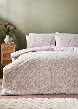 Pink Scatter Floral Duvet Set