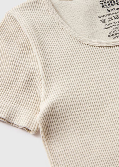 Girls Cream Seamless Top (7-15yrs)