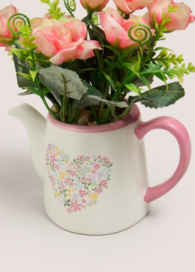 Pink Flower In Watering Can