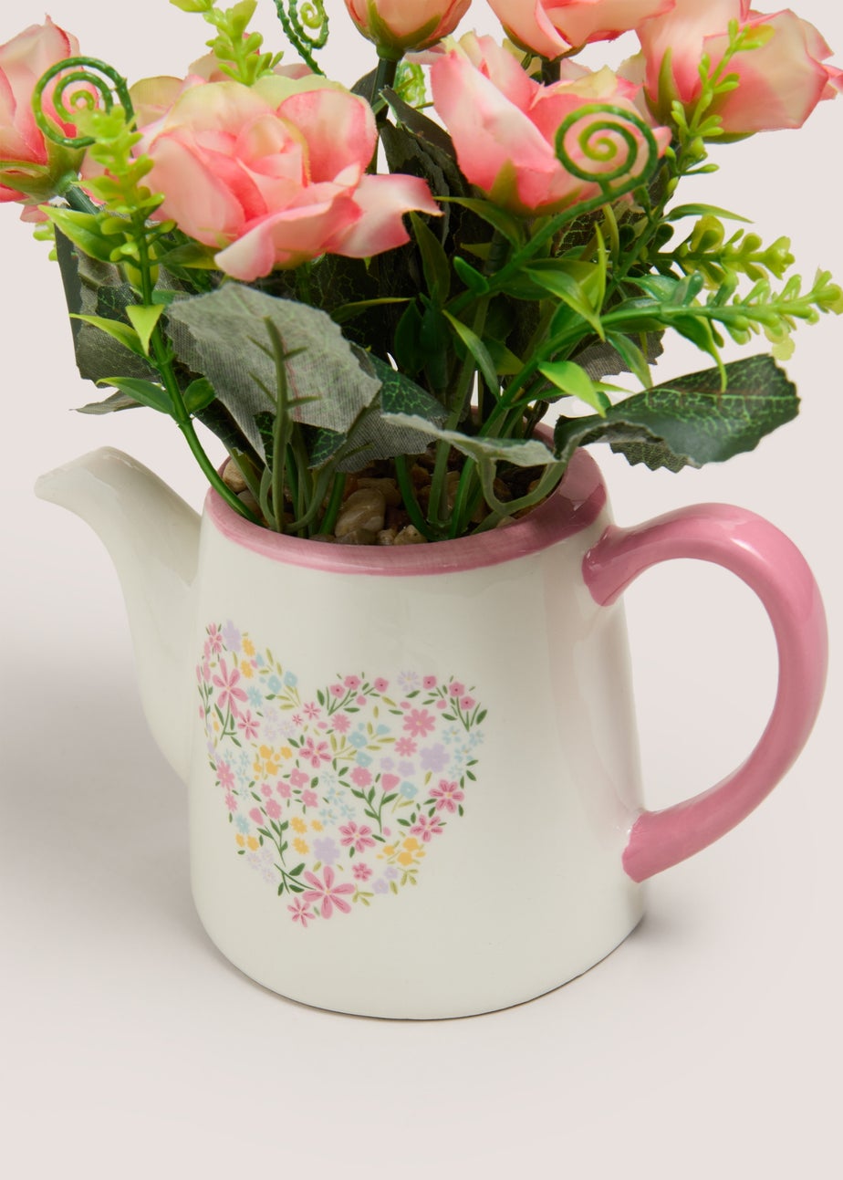 Pink Flower In Watering Can