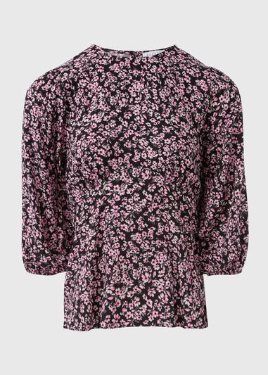 Black Ditsy Floral Blouse