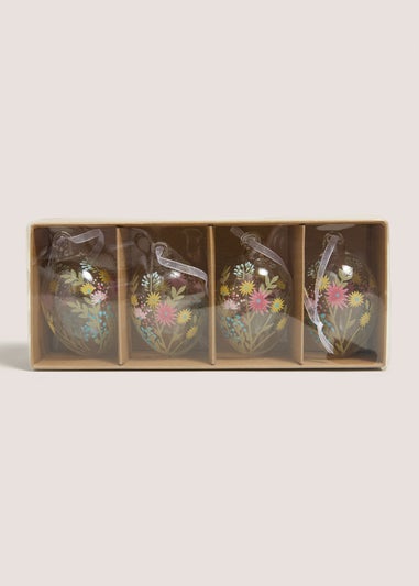 4 Pack Glass Hanging Easter Eggs