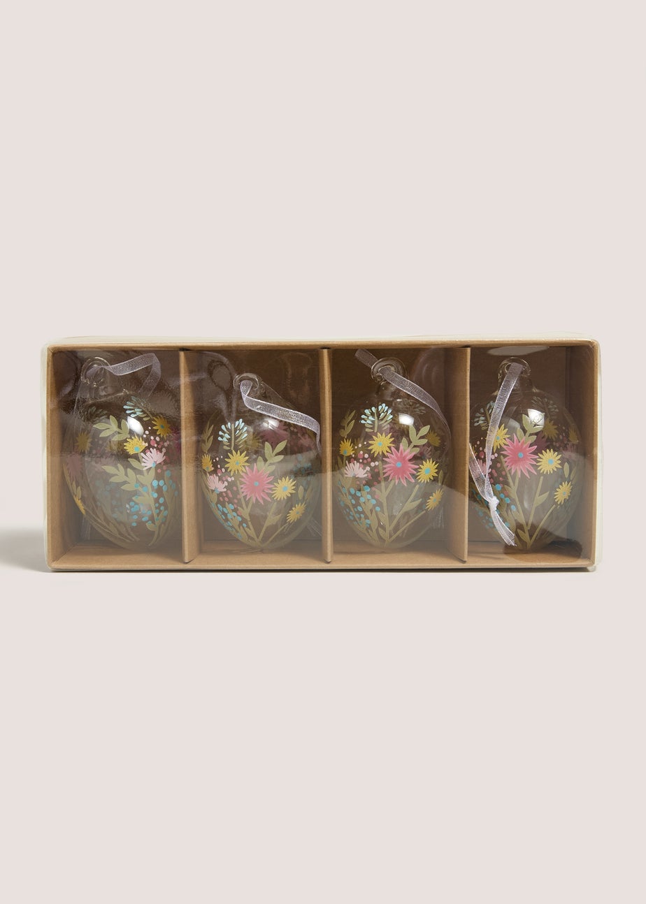 4 Pack Glass Hanging Easter Eggs