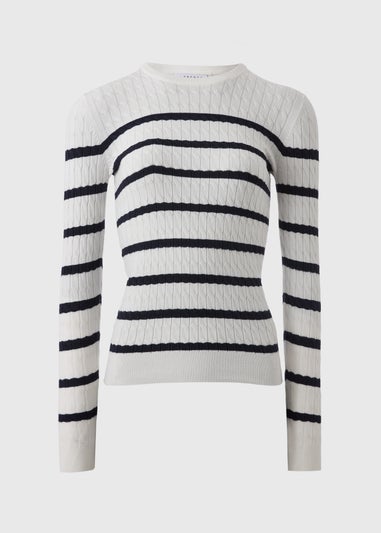 Cream Baby Cable Stripe Jumper