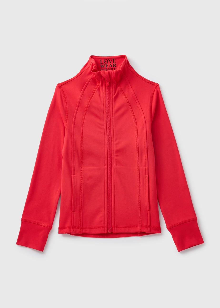 Girls Red Zip Up Sports Jacket (7-15yrs)