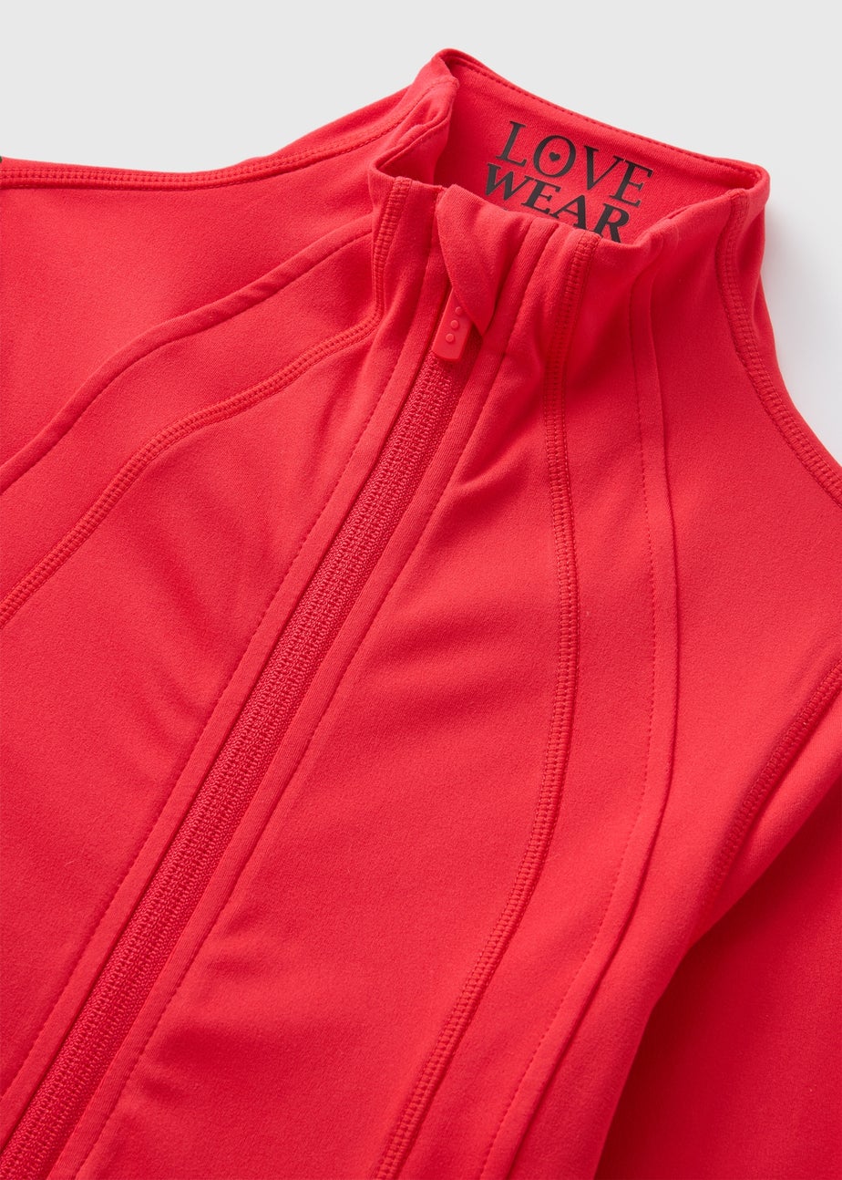 Girls Red Zip Up Sports Jacket (7-15yrs)