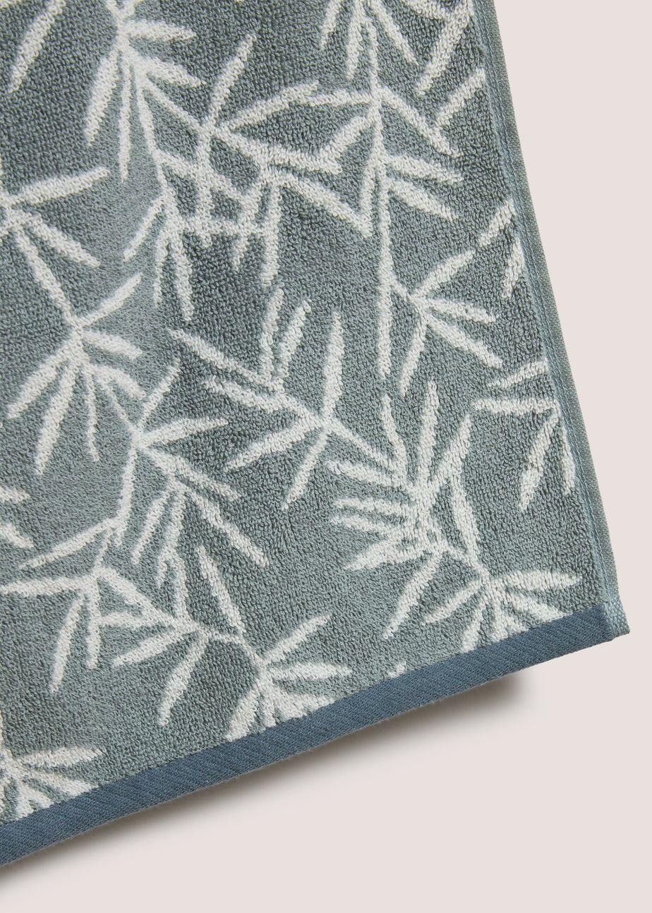 Duck Egg Jacquard Leaf Towel