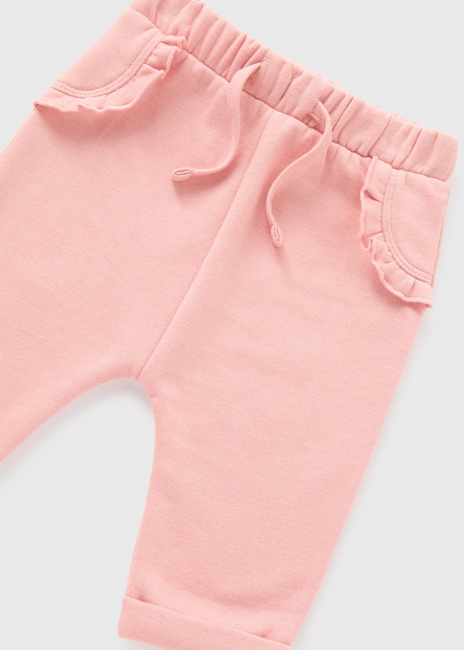 Baby Pink Frill Jogging Bottoms (Newborn-23mths)